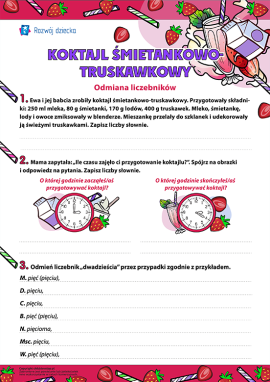 Koktajl śmietankowo-truskawkowy: odmiana liczebników