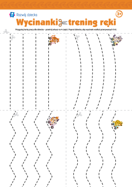 Uczymy się ciąć nożyczkami: wzory do nauki wycinania nr 2
