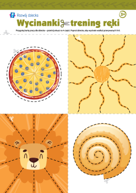 Uczymy się ciąć nożyczkami: wzory do nauki wycinania nr 3