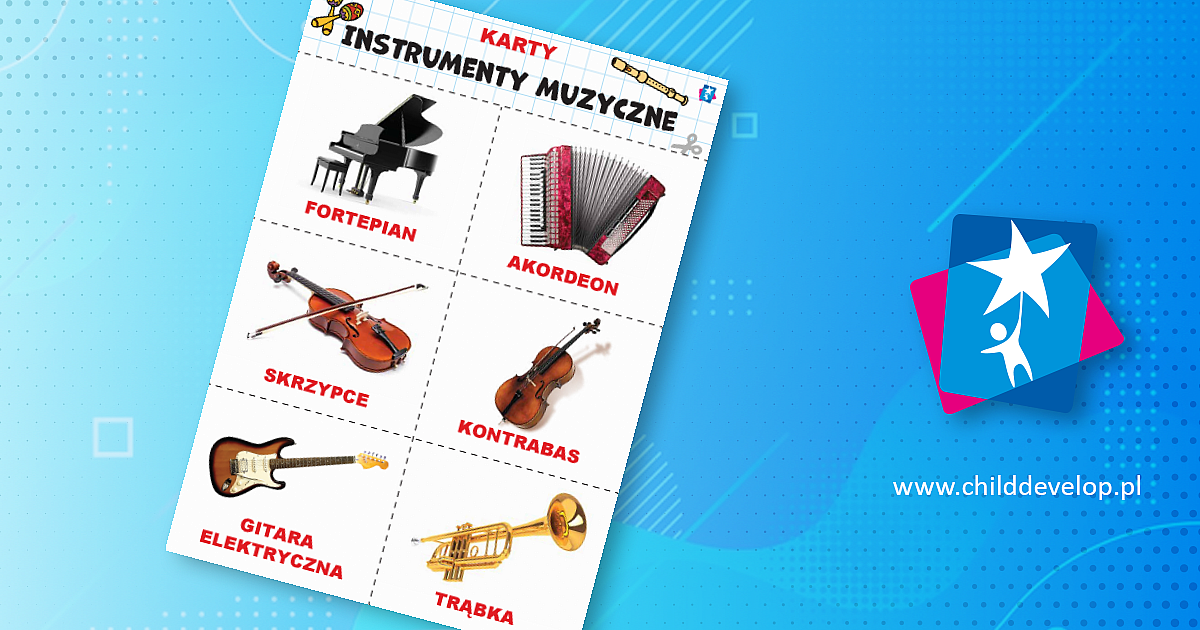 Oto Ja Karty Muzyczne Klasa 1 Instrumenty muzyczne – karty Domana – do druku karty pracy Metoda