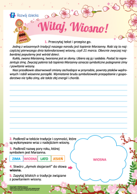 Witaj wiosno: przepisywanie klasa 3