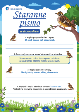 Staranne pismo ze skowronkiem – klasa 3
