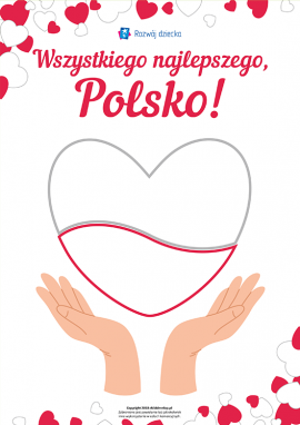 Patriotyczna kartka-kolorowanka dla najmłodszych dzieci