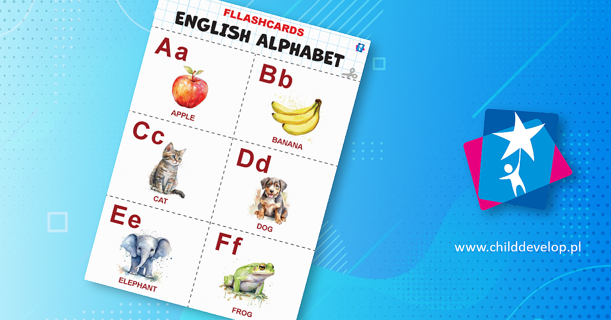 Alfabet. Język angielski - karty obrazkowe – do druku karty pracy