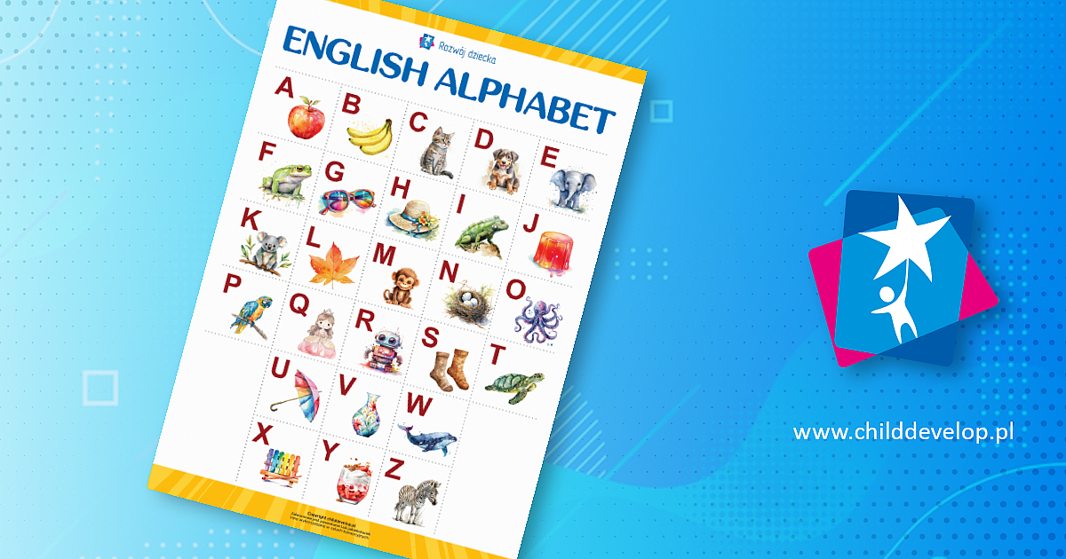 Alfabet angielski (English Alphabet) – plansza edukacyjna – do druku