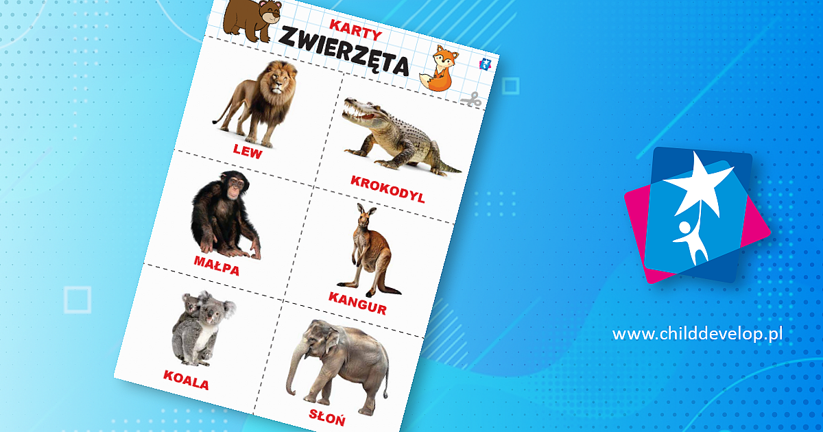 Zwierzęta - karty Domana – do druku karty pracy Zwierzęta dla rozwoju