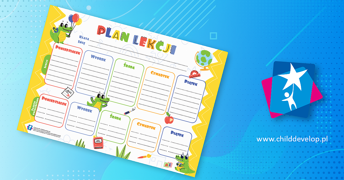 Plan Lekcji Dla Dwójki Dzieci Na Jednej Kartce childdevelop.pl