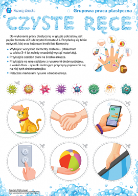 Skąd się biorą drobnoustroje na rękach: grupowa praca plastyczna dla dzieci