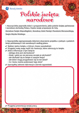 Święta Narodowe Polski: przygotowujemy projekt informacyjny
