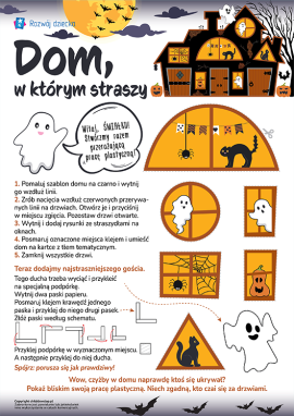 Praca plastyczna na Halloween z trójwymiarowymi elementami
