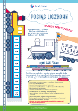 Tworzymy materiały dydaktyczne DIY: Pociąg z liczbami od 1 do 100