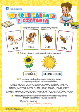 Ćwiczenia do nauki czytania w klasie 1