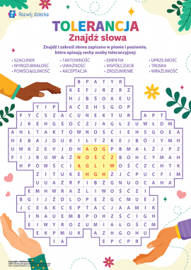Tolerancja: tematyczna wykreślanka z okazji Międzynarodowego Dnia Tolerancji