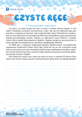 Czyste ręce: czytanie ze zrozumieniem i świadome pisanie