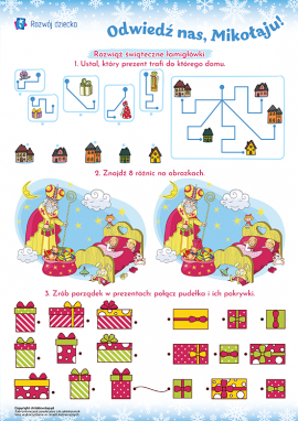Znajdź różnice i inne ciekawe zadania na Dzień Świętego Mikołaja