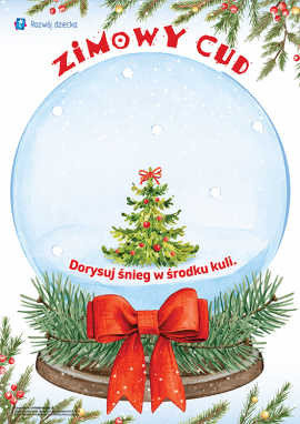 Szablon do zimowego malowania palcami i patyczkami higienicznymi dla dzieci