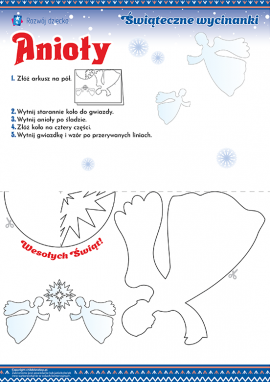 Anioły: szablon do wykonania wycinanek na okna