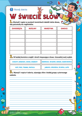 Łączenie słów w grupy na podstawie cech wspólnych