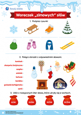 Woreczek „zimowych” słów: świadome czytanie i pisanie