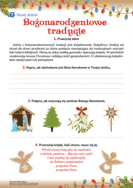 Bożonarodzeniowe tradycje: rozwijamy spójność wypowiedzi