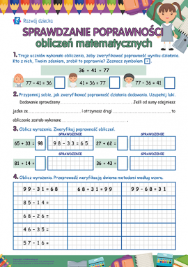 Dodawanie i odejmowanie liczb w zakresie do 100: sprawdzamy poprawność wyników