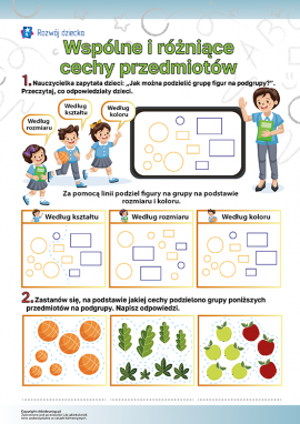 Dzielimy przedmioty na grupy podstawie cech wspólnych