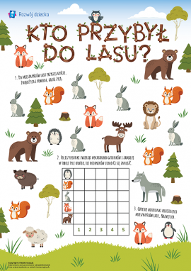 Leśne poszukiwania: trening uwagi i liczenia w zakresie do 5