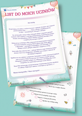 List do uczniów od nauczycielki/nauczyciela na wakacje
