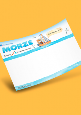 Morze: szablon do malowania farbami dla dzieci od 2 roku życia
