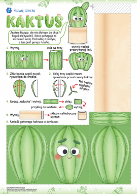 Kaktus: przestrzenna praca plastyczna DIY