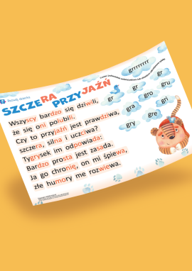 Przyjaźń: ćwiczenie do nauki czytania sylabami