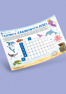 Krzyżówka obrazkowa dla dzieci 5–7 lat – Zwierzęta morskie