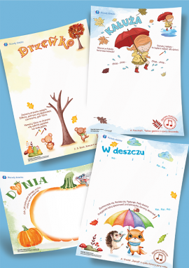 Jesień: szablony do malowania farbami dla dzieci od 2 roku życia