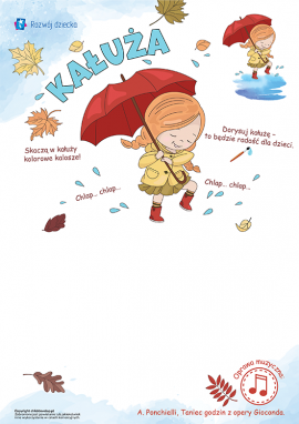 Jesienna kolorowanka: szablon do malowania farbami dla dzieci od 2 lat