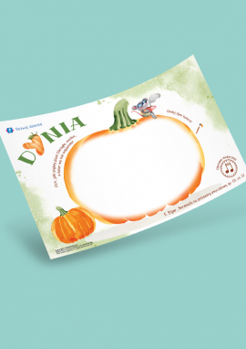 Dynia: jesienny szablon do malowania farbami dla dzieci w wieku od 2 lat