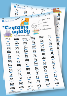 Tabela sylab otwartych: nauka czytania metodą sylabową