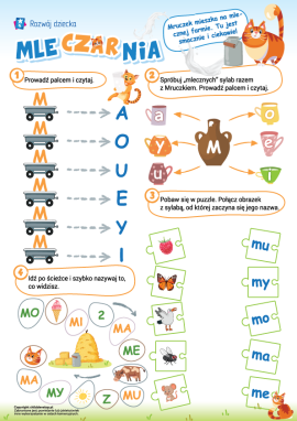 Czytamy sylaby z głoską M: ćwiczenia do nauki czytania