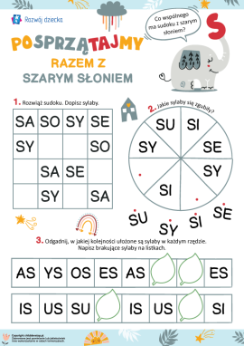 Czytamy sylaby z głoską S: ćwiczenia do nauki czytania