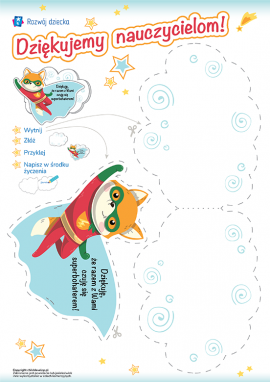 Kartka z życzeniami dla nauczycieli: szablon do wykonania