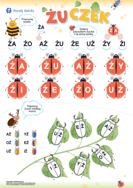 Nauka czytania sylab z głoską Ż dla przedszkolaków