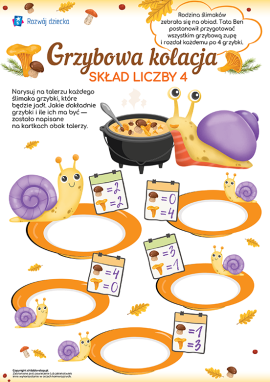 Skład liczby 4: zapoznanie z jadalnymi grzybami