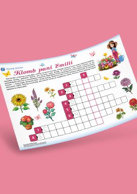 Krzyżówka obrazkowa dla dzieci w wieku 5–7 lat – Jesienne kwiaty