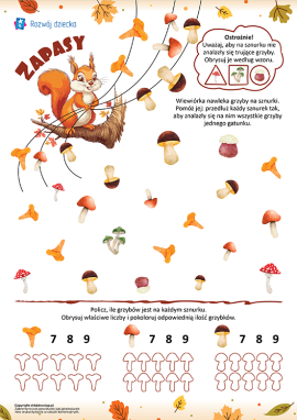 Policz grzyby: rozwój uwagi i umiejętności liczenia w zakresie do 10