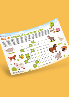 Krzyżówka obrazkowa dla dzieci w wieku 5–7 lat – Zwierzęta gospodarskie