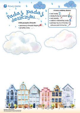 Nietradycyjne techniki malowania i tworzenia pracy plastycznej na temat deszczu dla dzieci od 2 roku życia