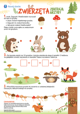 Zagadki logiczne o grzybach dla starszych przedszkolaków i młodszych uczniów