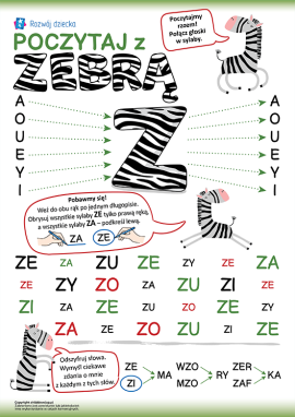 Czytamy sylaby z głoską Z: ćwiczenia do nauki czytania