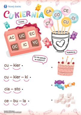 Czytamy sylaby z głoską C: ćwiczenia do nauki czytania