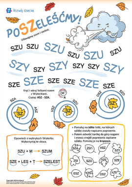 Nauka czytania sylab z głoską SZ