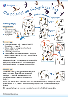 Ptaki wędrowne: gra dydaktyczna dla dzieci